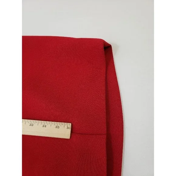 Rickie Freeman Teri Jon Womens Dress Mock Neck Peep Shoulder Flounce Red Size 2